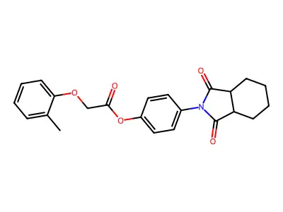 4-(1,3-dioxooctahydro-2H-isoindol-2-yl)phenyl (2-methylphenoxy)acetate structure