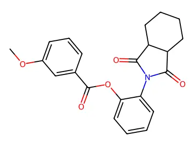 2-(1,3-dioxooctahydro-2H-isoindol-2-yl)phenyl 3-methoxybenzoate structure