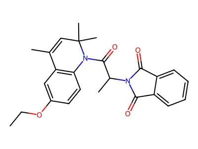 2-[1-(6-ethoxy-2,2,4-trimethylquinolin-1(2H)-yl)-1-oxopropan-2-yl]-1H-isoindole-1,3(2H)-dione structure