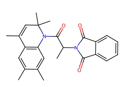 2-[1-Oxo-1-(2,2,4,6,7-pentamethylquinolin-1-yl)propan-2-yl]isoindole-1,3-dione structure
