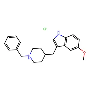 Indole, 3-(1-benzyl-4-piperidylmethyl)-5-methoxy-, hydrochloride structure