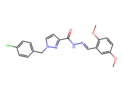 1-[(4-chlorophenyl)methyl]-N-[(E)-(2,5-dimethoxyphenyl)methylideneamino]pyrazole-3-carboxamide structure