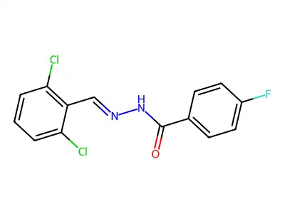N-[(E)-(2,6-dichlorophenyl)methylideneamino]-4-fluorobenzamide structure
