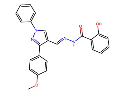 2-Hydroxy-N'-((3-(4-methoxyphenyl)-1-phenyl-1H-pyrazol-4-yl)methylene)benzohydrazide structure