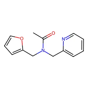 N-(furan-2-ylmethyl)-N-(pyridin-2-ylmethyl)acetamide structure