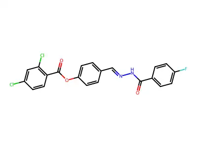 [4-[[(4-Fluorobenzoyl)hydrazinylidene]methyl]phenyl] 2,4-dichlorobenzoate structure