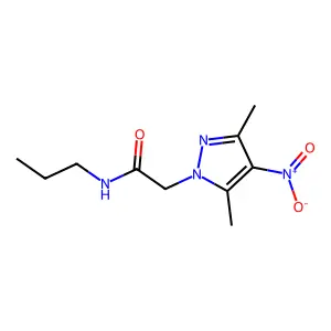 2-(3,5-dimethyl-4-nitro-1H-pyrazol-1-yl)-N-propylacetamide structure