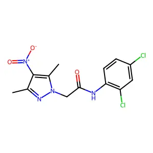 N-(2,4-dichlorophenyl)-2-(3,5-dimethyl-4-nitropyrazol-1-yl)acetamide structure