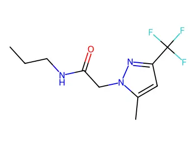 2-[5-methyl-3-(trifluoromethyl)pyrazol-1-yl]-N-propylacetamide structure