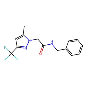 N-benzyl-2-[5-methyl-3-(trifluoromethyl)-1H-pyrazol-1-yl]acetamide structure