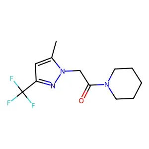 2-[5-Methyl-3-(trifluoromethyl)pyrazolyl]-1-piperidylethan-1-one structure