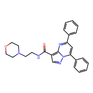 N-[2-(4-morpholinyl)ethyl]-5,7-diphenylpyrazolo[1,5-a]pyrimidine-3-carboxamide structure