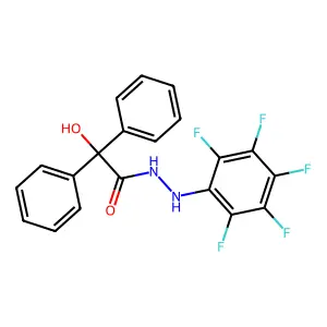 2-hydroxy-N'-(2,3,4,5,6-pentafluorophenyl)-2,2-diphenylacetohydrazide structure