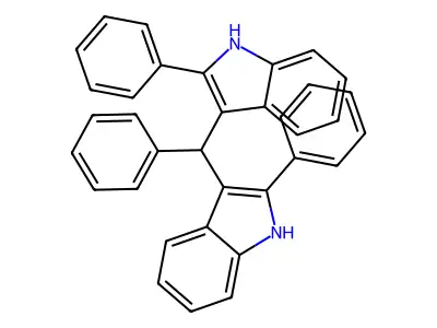 1H-Indole, 3,3'-(phenylmethylene)bis[2-phenyl- structure
