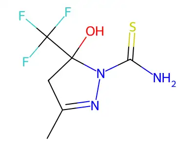 5-hydroxy-3-methyl-5-(trifluoromethyl)-4,5-dihydro-1H-pyrazole-1-carbothioamide structure