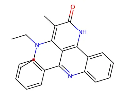 2-Hydroxy-3-methyl-4-diethylamino-5-phenylbenzo[h][1,6]naphthyridine structure