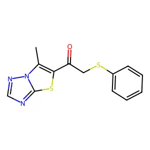 1-(6-methyl[1,3]thiazolo[3,2-b][1,2,4]triazol-5-yl)-2-(phenylsulfanyl)-1-ethanone structure