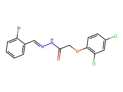 N-[(E)-(2-bromophenyl)methylideneamino]-2-(2,4-dichlorophenoxy)acetamide structure