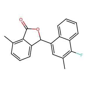 3-(4-fluoro-3-methylnaphthalen-1-yl)-7-methyl-3H-2-benzofuran-1-one structure