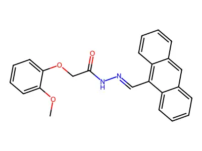N-[(E)-anthracen-9-ylmethylideneamino]-2-(2-methoxyphenoxy)acetamide structure