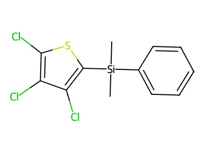 2-(Dimethylphenylsilyl)-3,4,5-trichlorothiophene structure