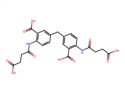 5,5'-Methylenebis(2-(3-carboxypropanamido)benzoic acid) structure