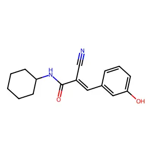 (E)-2-Cyano-N-cyclohexyl-3-(3-hydroxyphenyl)acrylamide structure