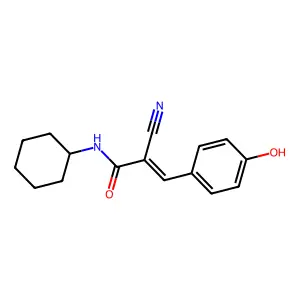 (2E)-2-Cyano-N-cyclohexyl-3-(4-hydroxyphenyl)acrylamide structure