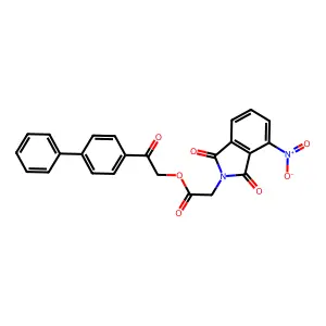 [2-Oxo-2-(4-phenylphenyl)ethyl] 2-(4-nitro-1,3-dioxoisoindol-2-yl)acetate structure