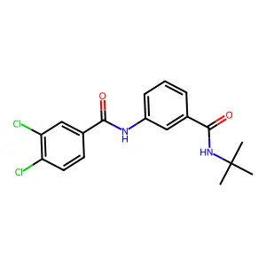 N-[3-(tert-butylcarbamoyl)phenyl]-3,4-dichlorobenzamide structure