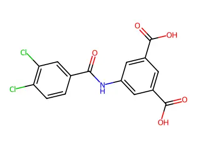 5-[(3,4-Dichlorophenyl)carbonylamino]benzene-1,3-dicarboxylic acid structure