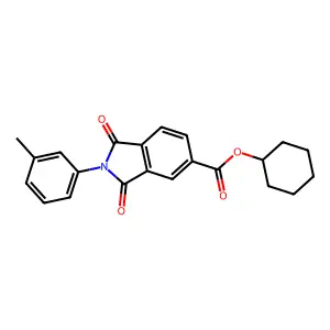 Cyclohexyl 2-(3-methylphenyl)-1,3-dioxoisoindole-5-carboxylate structure
