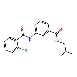 2-chloro-N-[3-(2-methylpropylcarbamoyl)phenyl]benzamide structure
