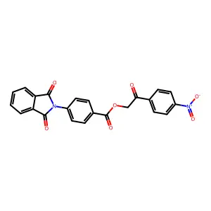 2-(4-nitrophenyl)-2-oxoethyl 4-(1,3-dioxo-1,3-dihydro-2H-isoindol-2-yl)benzoate structure
