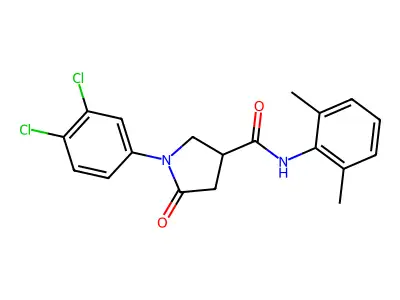 1-(3,4-dichlorophenyl)-N-(2,6-dimethylphenyl)-5-oxopyrrolidine-3-carboxamide structure
