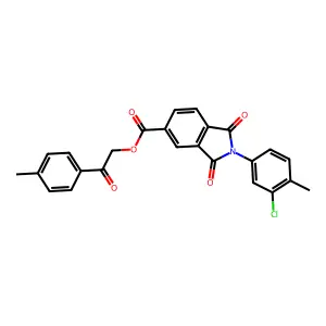 2-(4-methylphenyl)-2-oxoethyl 2-(3-chloro-4-methylphenyl)-1,3-dioxo-5-isoindolinecarboxylate structure