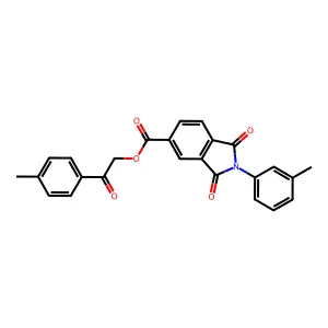 2-(4-methylphenyl)-2-oxoethyl 2-(3-methylphenyl)-1,3-dioxo-5-isoindolinecarboxylate structure