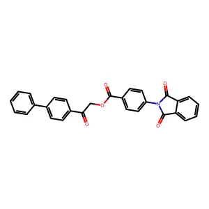 2-[1,1'-biphenyl]-4-yl-2-oxoethyl 4-(1,3-dioxo-1,3-dihydro-2H-isoindol-2-yl)benzoate structure