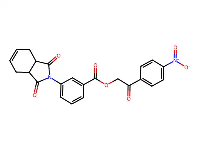 2-(4-nitrophenyl)-2-oxoethyl 3-(1,3-dioxo-1,3,3a,4,7,7a-hexahydro-2H-isoindol-2-yl)benzoate structure