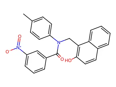 N-[(2-hydroxynaphthalen-1-yl)methyl]-N-(4-methylphenyl)-3-nitrobenzamide structure