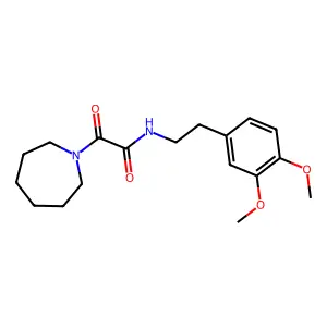 2-(azepan-1-yl)-N-[2-(3,4-dimethoxyphenyl)ethyl]-2-oxoacetamide structure
