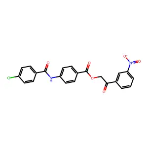 2-{3-Nitrophenyl}-2-oxoethyl 4-[(4-chlorobenzoyl)amino]benzoate structure