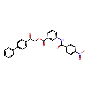 [2-Oxo-2-(4-phenylphenyl)ethyl] 3-[(4-nitrobenzoyl)amino]benzoate structure