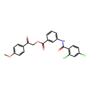 2-(4-Methoxyphenyl)-2-oxoethyl 3-[(2,4-dichlorobenzoyl)amino]benzoate structure