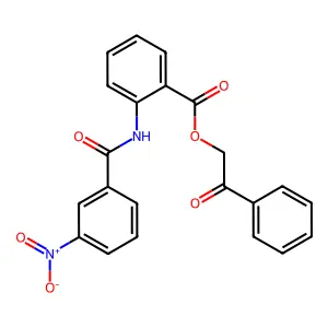 Phenacyl 2-[(3-nitrobenzoyl)amino]benzoate structure