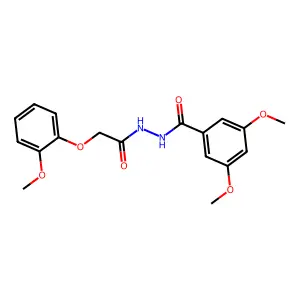 3,5-dimethoxy-N'-[2-(2-methoxyphenoxy)acetyl]benzohydrazide structure
