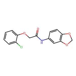 N-(1,3-benzodioxol-5-yl)-2-(2-chlorophenoxy)acetamide structure