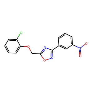 5-[(2-Chlorophenoxy)methyl]-3-(3-nitrophenyl)-1,2,4-oxadiazole structure