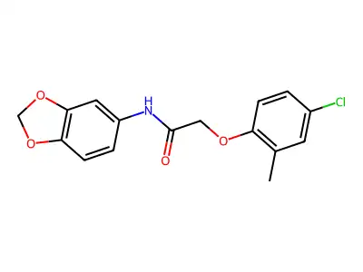 N-(1,3-benzodioxol-5-yl)-2-(4-chloro-2-methylphenoxy)acetamide structure