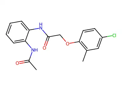 N-(2-acetamidophenyl)-2-(4-chloro-2-methylphenoxy)acetamide structure